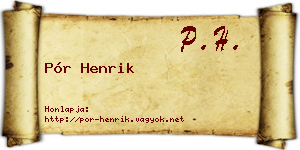 Pór Henrik névjegykártya