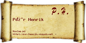 Pór Henrik névjegykártya